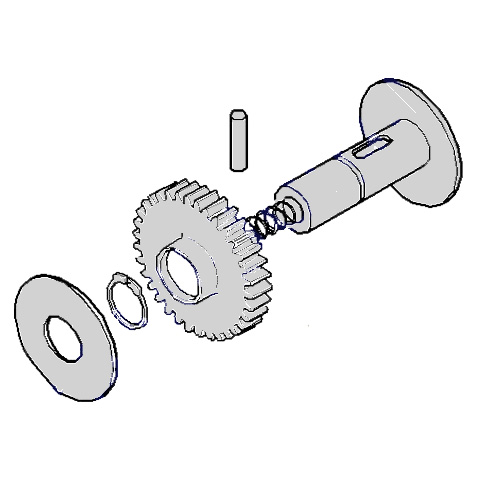 CAME 119RIX004 # Шестерня ведущая CAT-X с валом в сборе