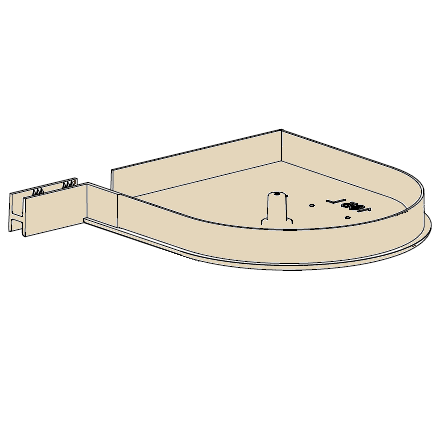 RK165D04 # Крышка боковая круглая алюминиевая бежевая